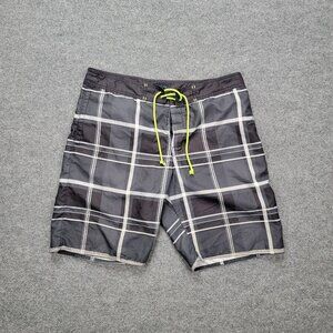 American Eagle Swim Trunk Shorts Mens Large 36 Plaid Mesh Lined Beach‎ Casual